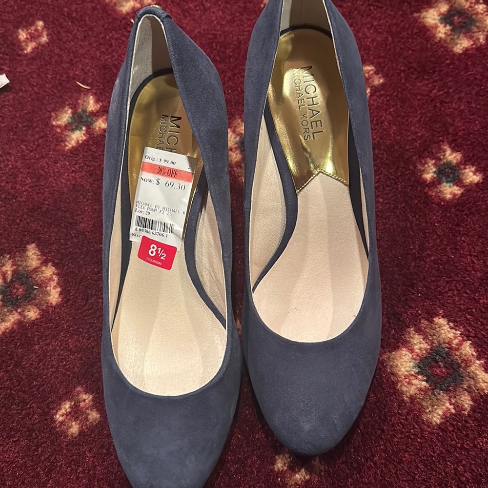 Michael Kors, dark blue Swede, heel size 8 1/2